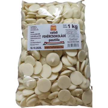 valódi fehércsokoládé pasztilla  - 1 kg