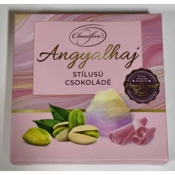 Angyalhaj - pisztáciás tábla, vattacukorral