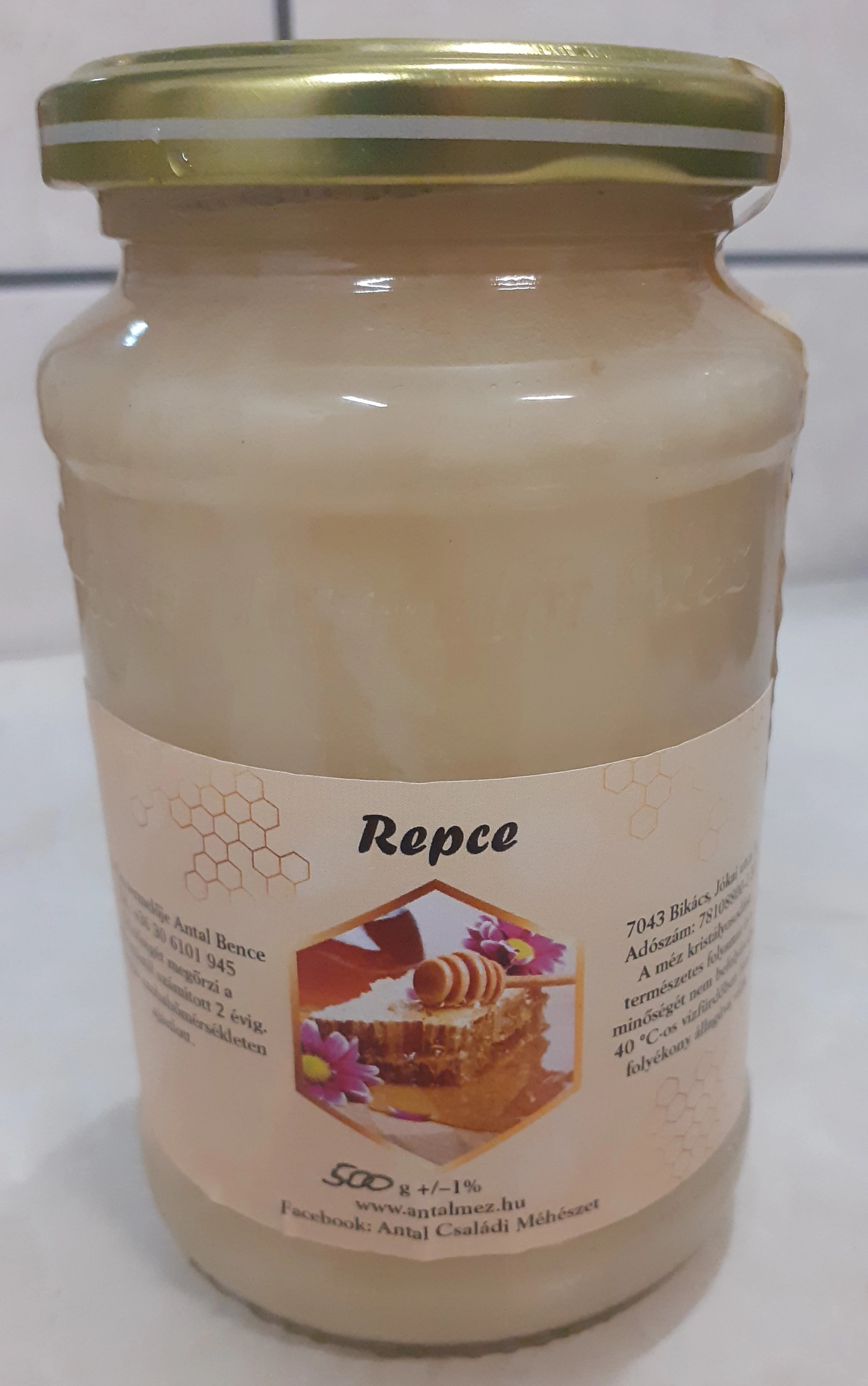 Méz - repce, üveges - 500 g. Bikácsról.